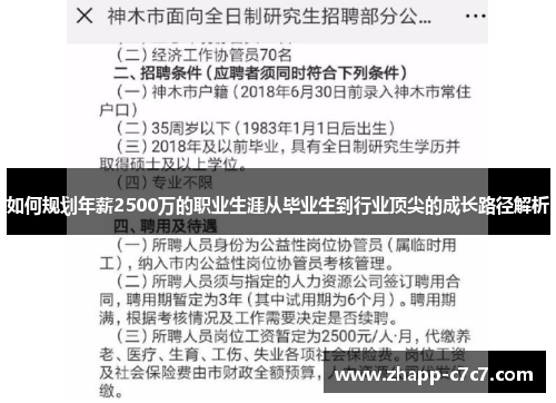如何规划年薪2500万的职业生涯从毕业生到行业顶尖的成长路径解析